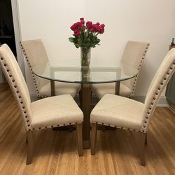 Upholstered Dining Chairs - Set of 4 (Excellent condition)