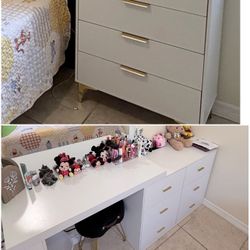 Dressing table/chest of drawers with lights + smaller chest of drawers