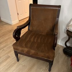 Brown Oversized Captains Chair. 