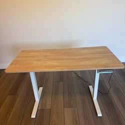 Electric Standing Desk with Wood Top