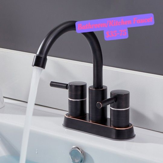 Oil Rubbed 2 Handles 4 Inch Bathroom Faucet (Part number: IK-JLT093H)