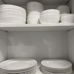 Bone China Dinnerware Set White Service For 8