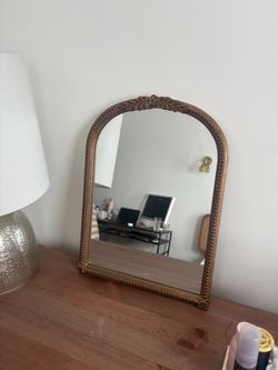 Gold Arch Mirror with Ornate Frame