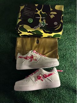 Bapesta pink and white camo