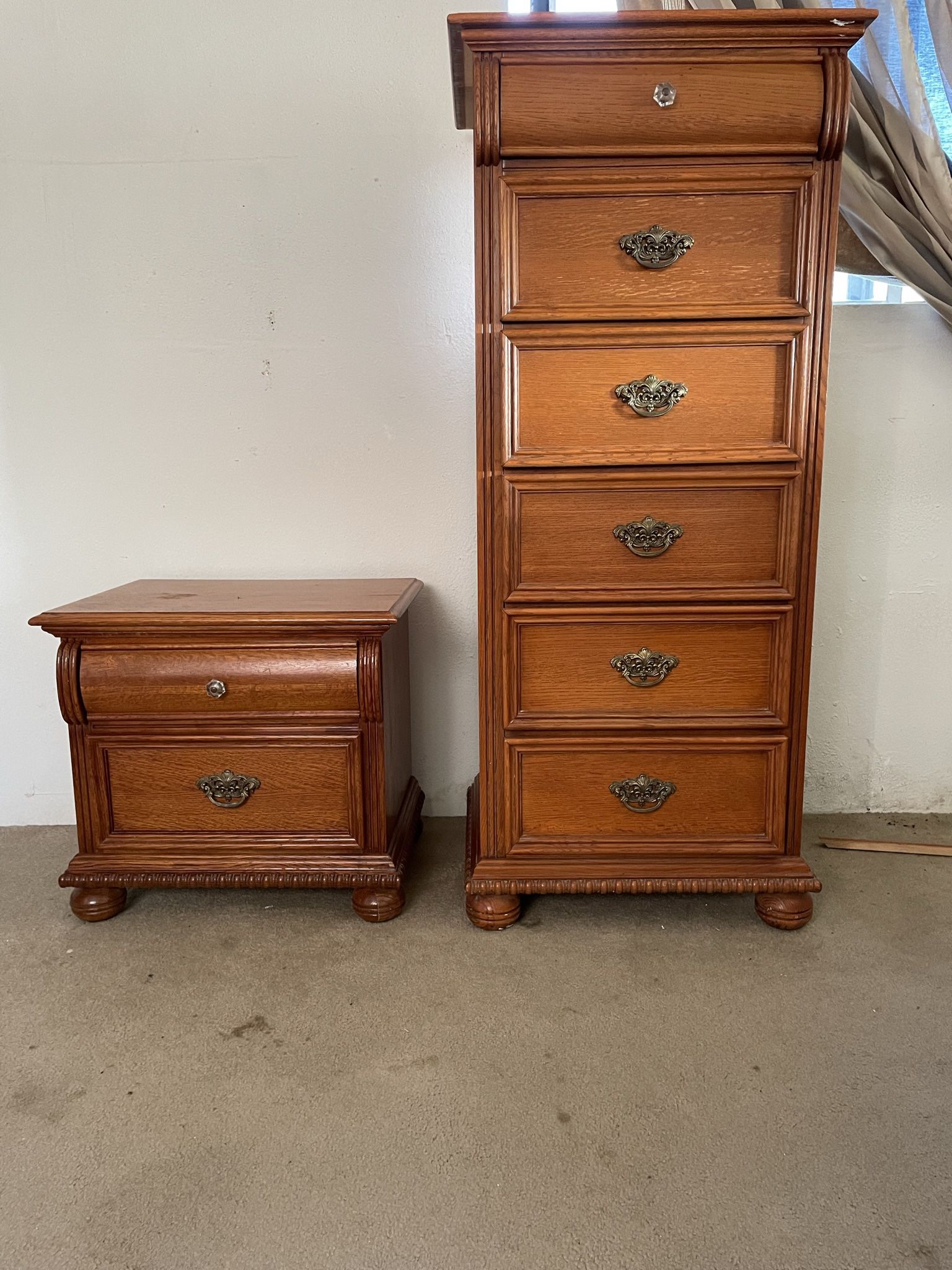 Antique Lexington Victorian Tall Chest and Nightstand, Queen size Bed, Blue Lazy Boy, Large Sofa Couch