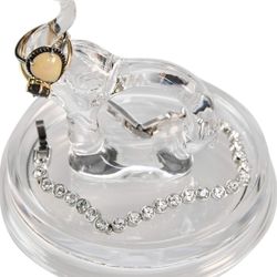 Elephant Acrylic Ring Holder Dish, Cute Bedroom Jewelry Tray, Fun Trinket Platter