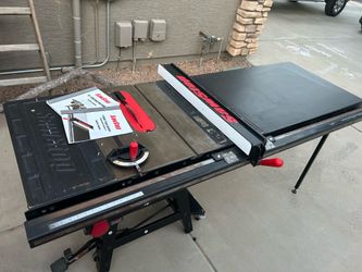Sawstop table saw with extended table