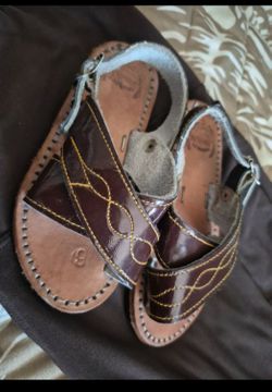 Boys mexican Handmade Leather Sandals Size 6