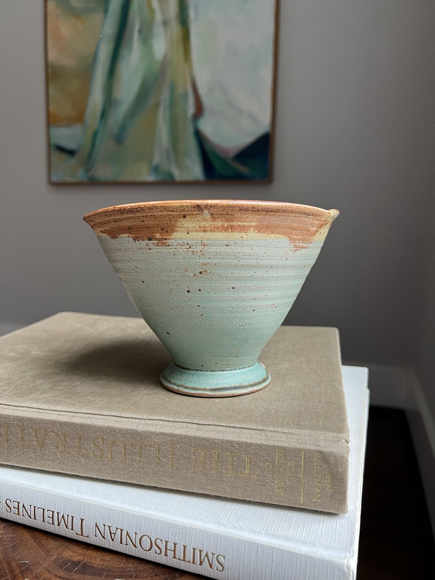 Handcrafted Pedestal Style Vase ( firm on price )