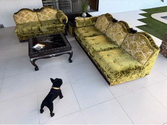 4 Piece Beautiful Kroehler Citation Plush Sofa Set With Pearl Inlay Coffee Table
