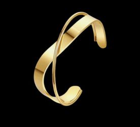 Stainless Steel Gold Plated Bangle/Bracelet Resizable Unisex Fashion Jewelry