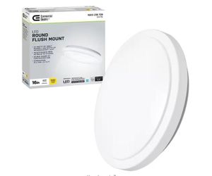 Commercial Electric 16 in. White Round LED Flush Mount Ceiling Light 1640 Lumens 4000K Dimmable