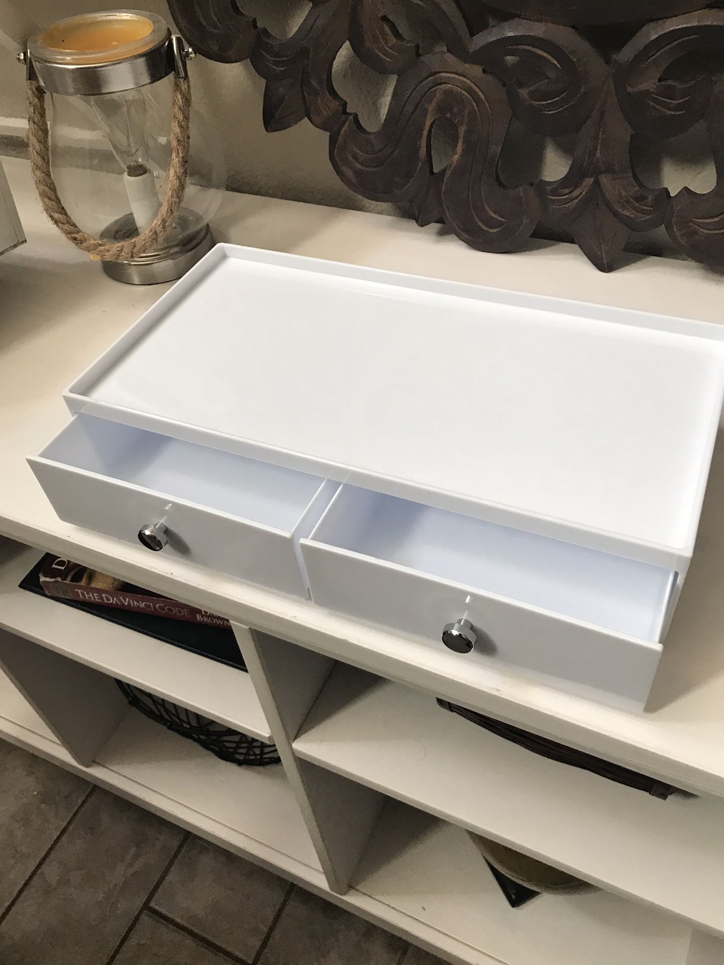 Plastic white 2 drawer