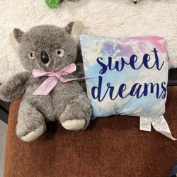 Koala bear and pillow both For $5. 