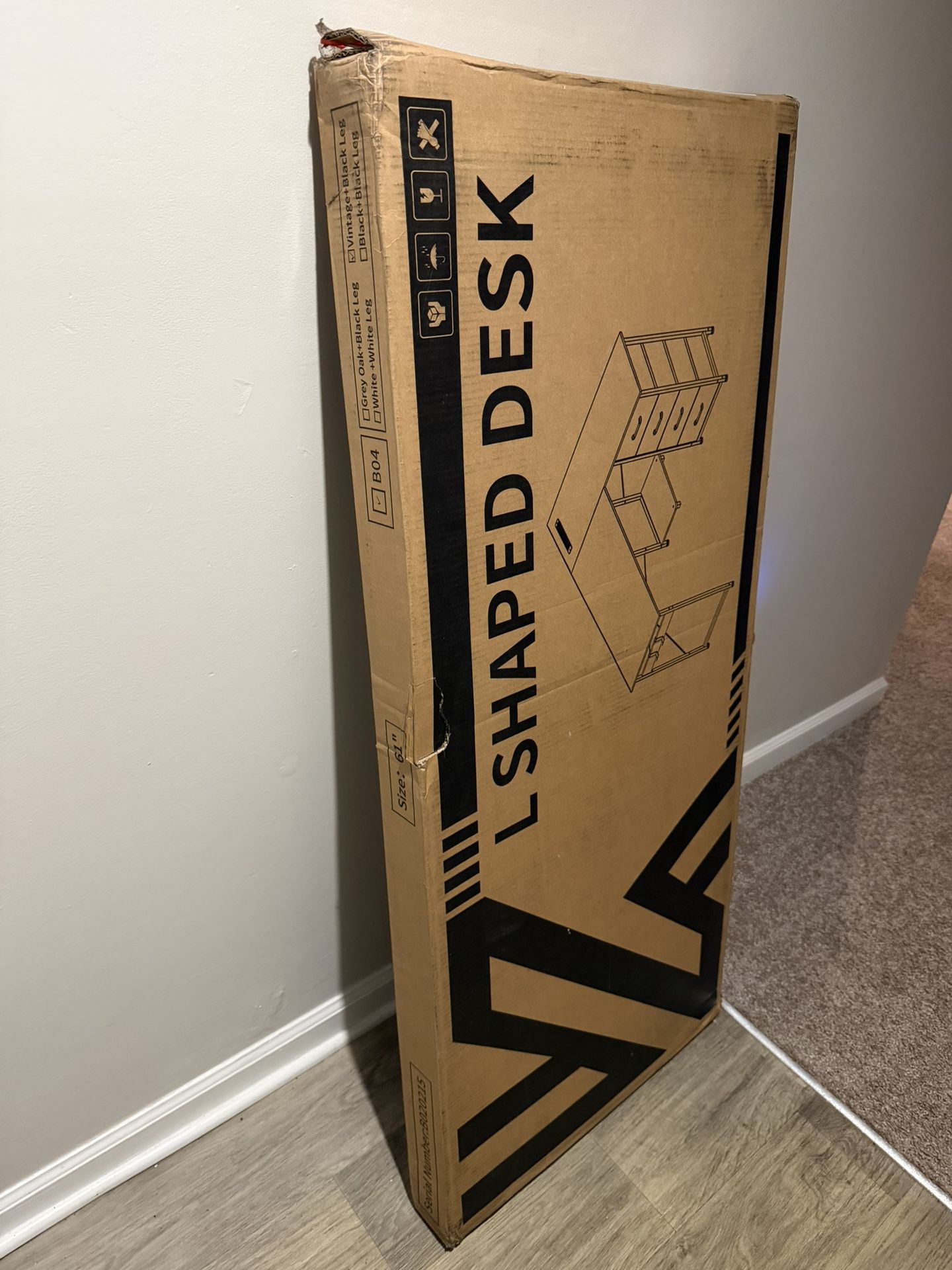 L Shaped Reversible Computer Desk 