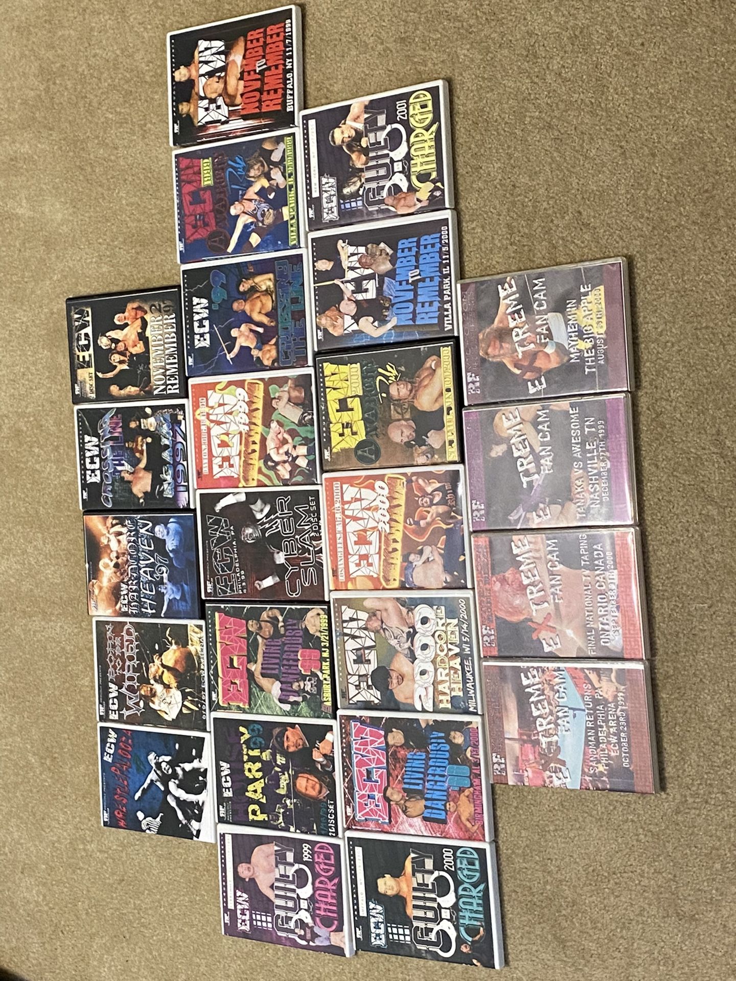 ECW Wrestling Classic PPVs On Dvd +Extreme Fan cams, RVD Sabu Funk Raven Dreamer Sandman WWE AEW WCW