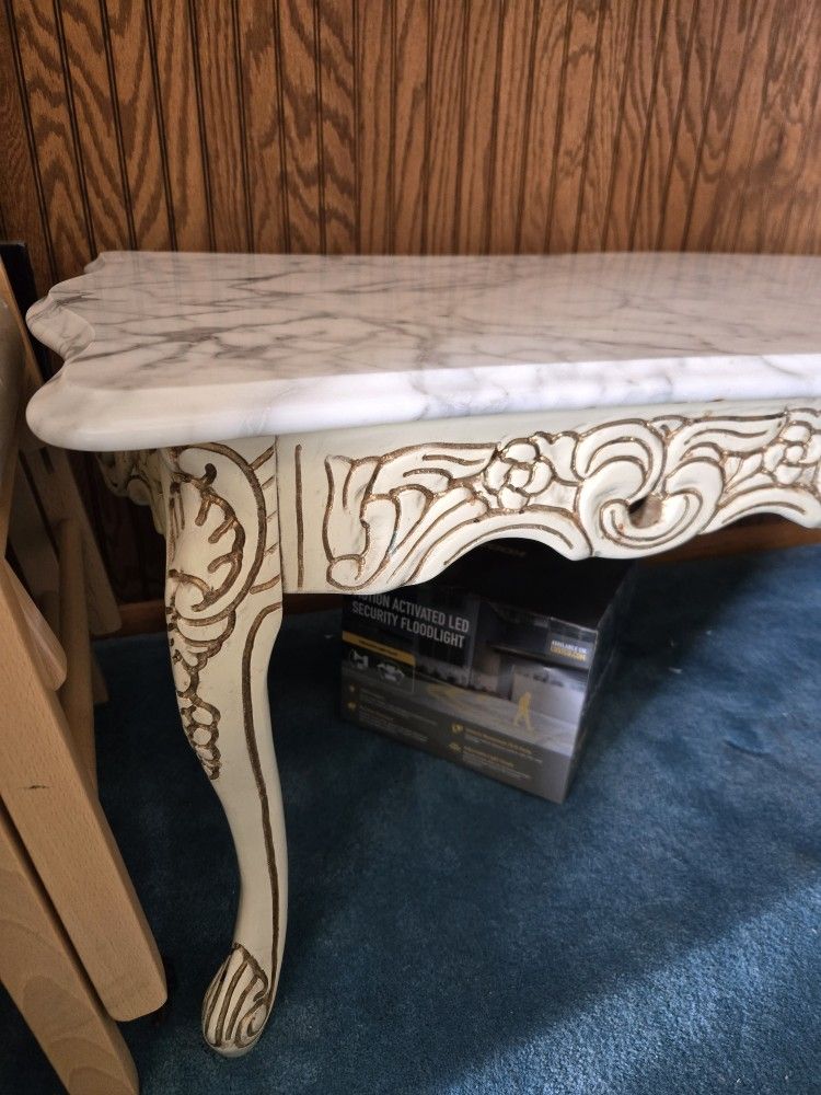 alian Marble matching coffee table, end tables, and table