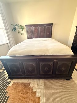 Rustic Spanish style queen bed frame