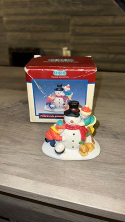 Lemax Dickensvale Porcelain Finishing Touches Snowman Figurine Christmas 1994