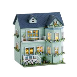 DIY Miniature House Kit, CUTEROOM Wooden Dollhouse Kit Mini House Making Kit