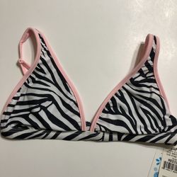 DAFFY Waterwear Zebra Bikini Top Swim Separates MSRP $38.00 Size M