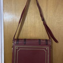 Red and Gold ThinkGeek Book Design Messenger Bag
