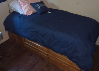 Captains Bed - Twin  w/almost new mattress