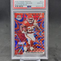 2020 Mosaic Reactive Blue Clyde Edwards Helaire Rookie Psa 10