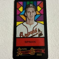 2025 Topps Allen & Ginter Warren Spahn Mini Stained Glass Card #33 SSP Milwaukee Braves   