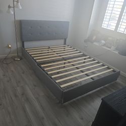 Used Bed Frame With Headboard And 2 Under Bed Roll Out Storage 