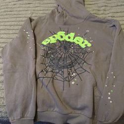 Sp5der Wait Web Hoodie Slate Grey