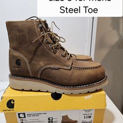 Carhartt Steel Toe Work Boots Size 11 For Womens,  Size 9 For Men 