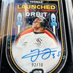 2025 frank Thomas launched into orbit auto 2/10 black rare cash/trades Obo