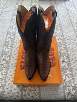 Soto Boots Men's Gator Tail Print Cowboy Boots Size 11.5