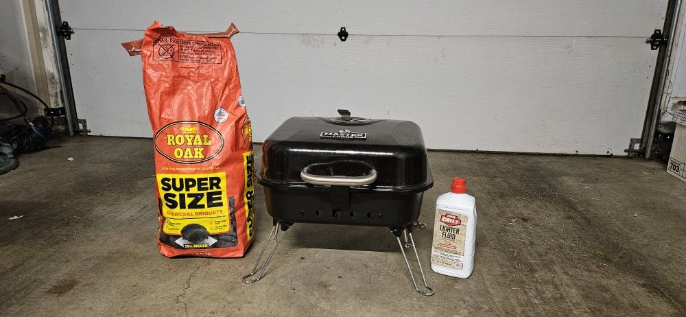 BBQ Grill, Charcoal And Lighter Fluid
