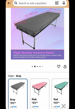 Massage table memory foam