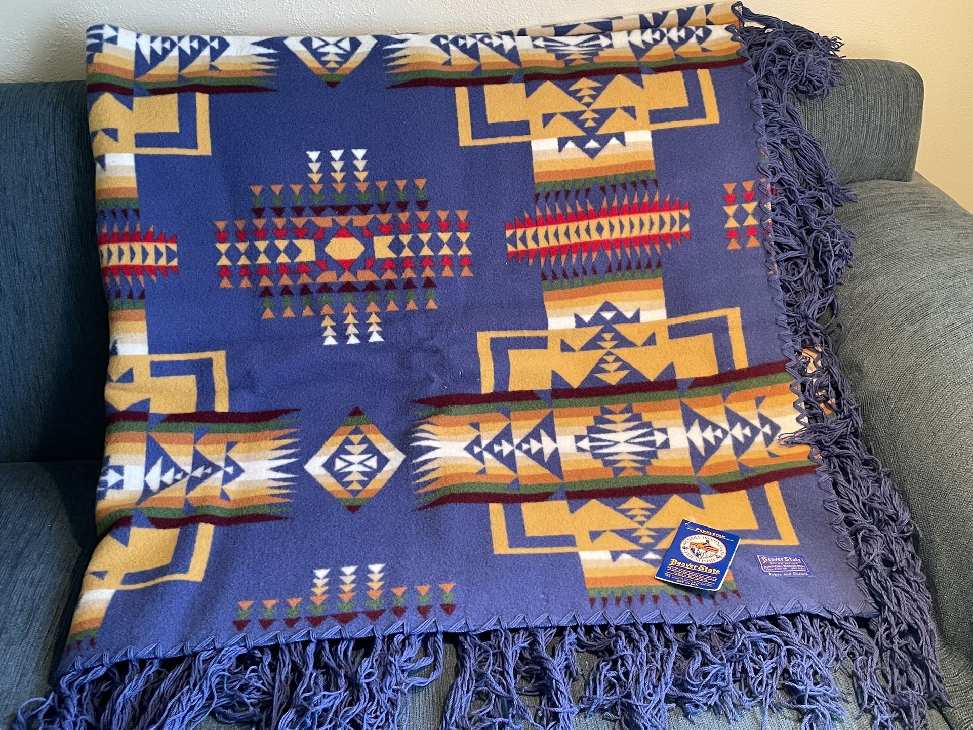 New Pendleton Chief Joseph Wool Shawl 68”X 68“ With 4 Inch Fringe New Inbox With Tags