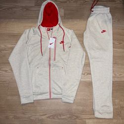 Grey N Red Men Size Large Nike Sweatsuits 