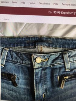 Michael Kors Ladies Jeans Size 6 Zippered Front Pocket Jeans
