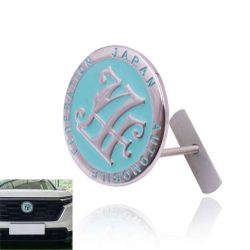 Brand New Universal Japan Automobile Federation JAF METAL Teal Emblem Badge Cars Front Grille