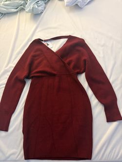 Red sweater dress