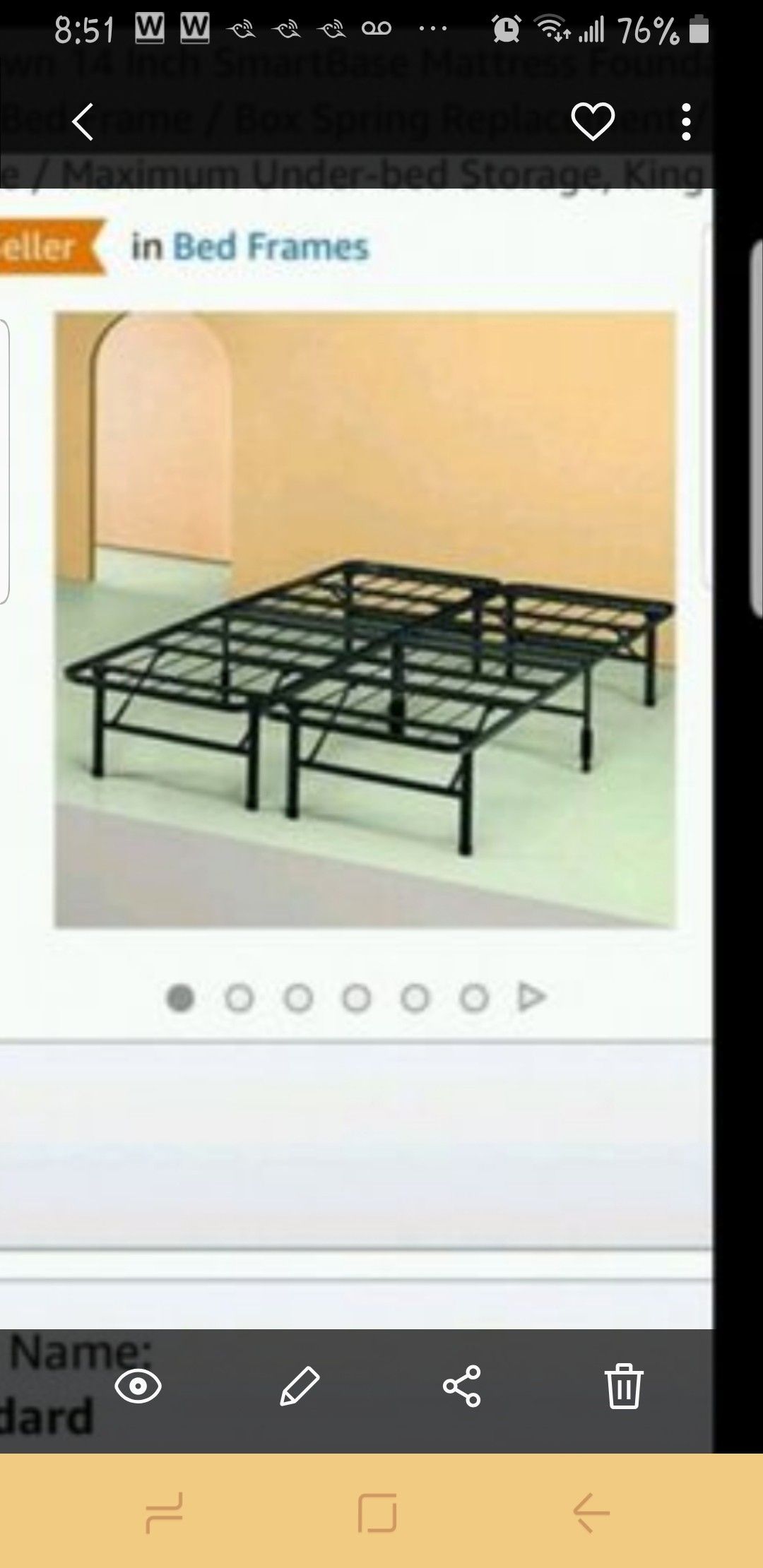 Queen bed frame, like new.