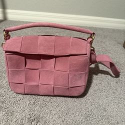 Woven Bag  J mclaughlin Pink Cross Body With Top Handle 