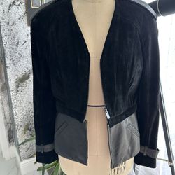 Bebe Genuine Leather 2 Way Jacket 