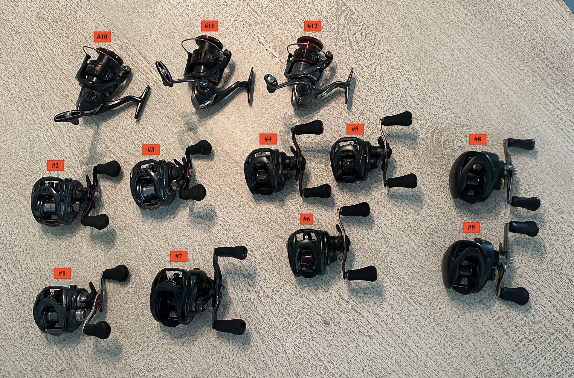 Daiwa and Shimano fishing reels