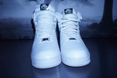 2015 Nike Air Force One High Top Sz 9.5 White / Iridescent