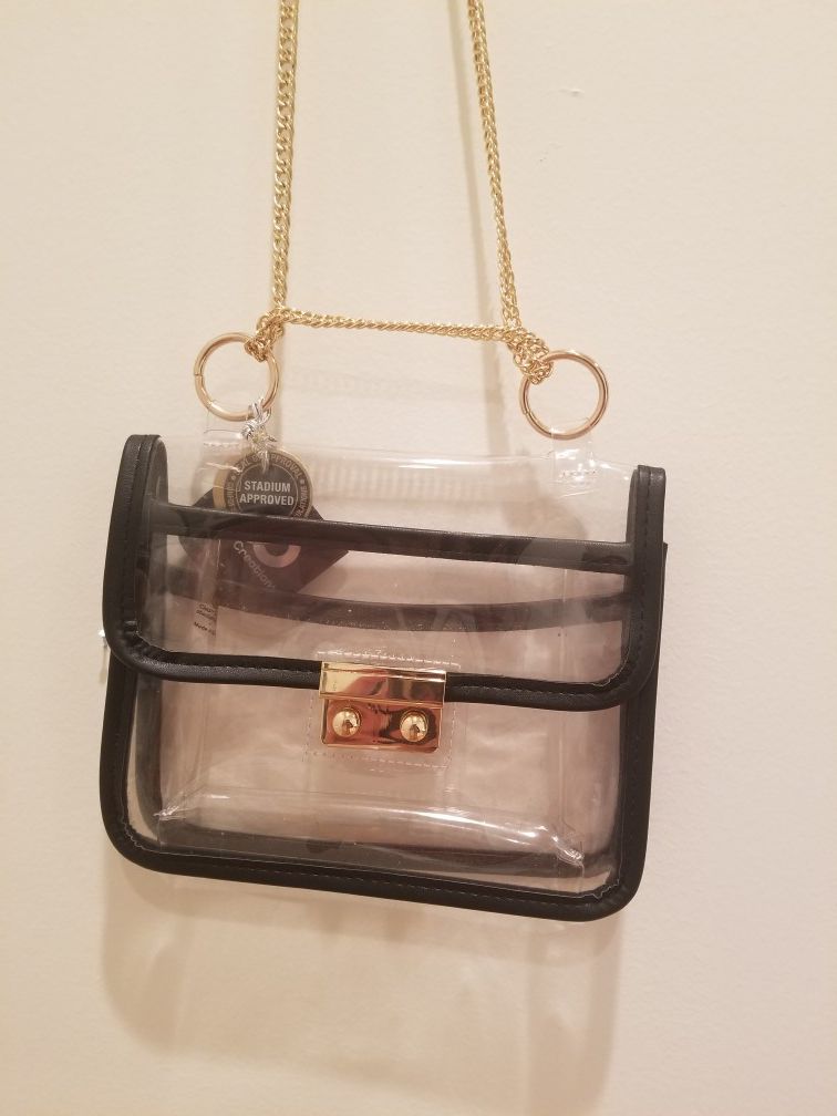 Clear gold chain purse