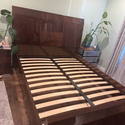 Queen Size Italian Bed And Night Stand 