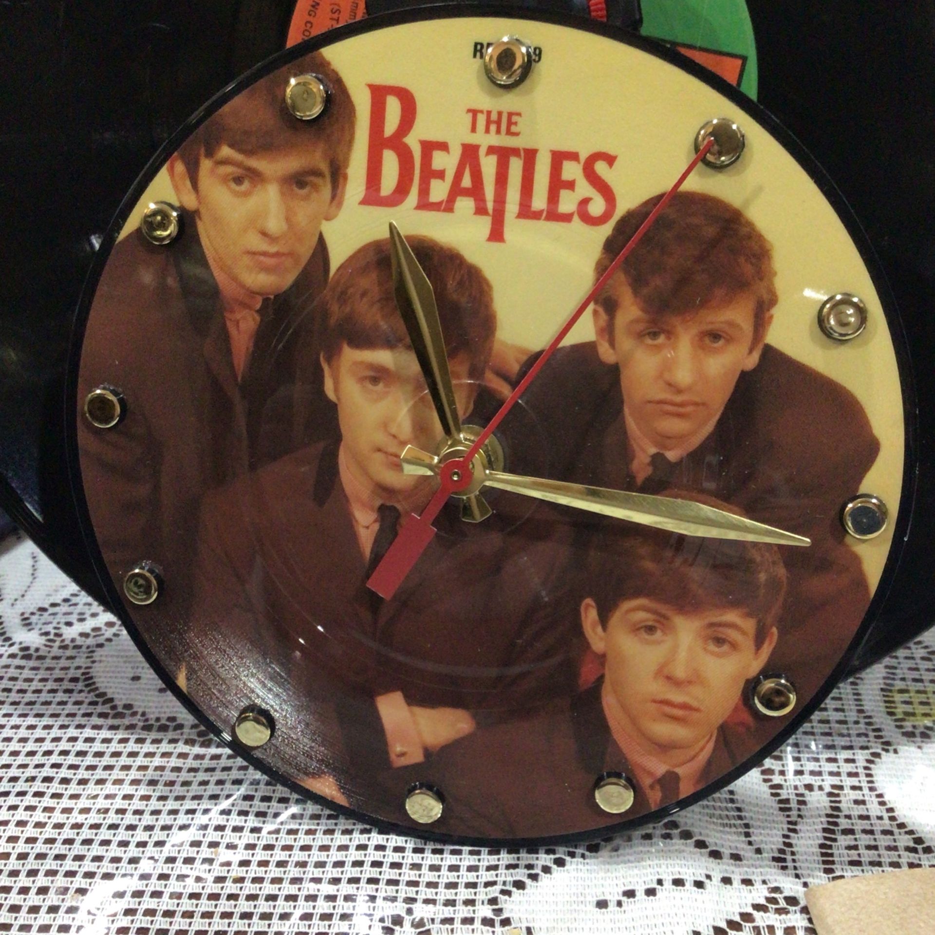 The Beatles Vinyl Record Small Clock New