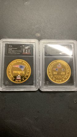 Gold Plated Super Bowl LI - New England Patriots $1 Fiji Coin